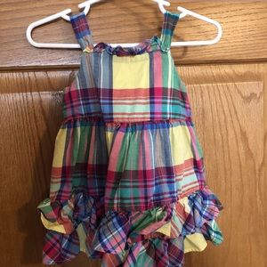 Polo madras plaid dress. 6month size.
